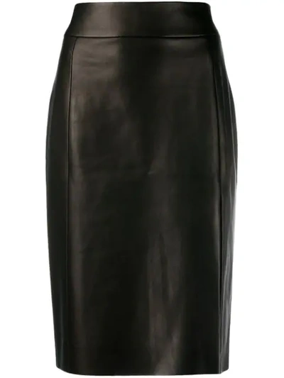 Shop Drome Front Slit Pencil Skirt In Black