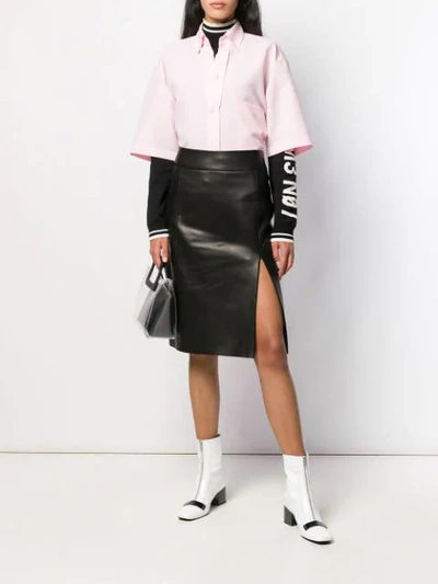 Shop Drome Front Slit Pencil Skirt In Black
