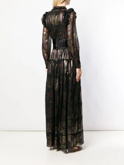 Shop Genny Victorian Flared Dress In Black