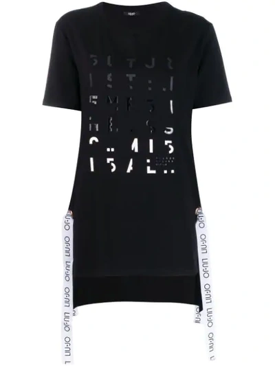 Shop Liu •jo T-shirt Mit Logo-print In Black