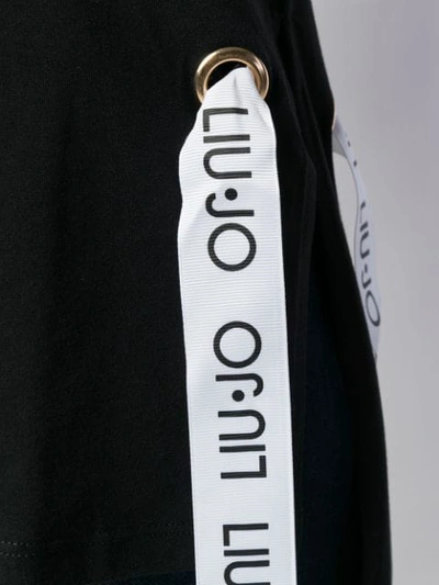 Shop Liu •jo T-shirt Mit Logo-print In Black