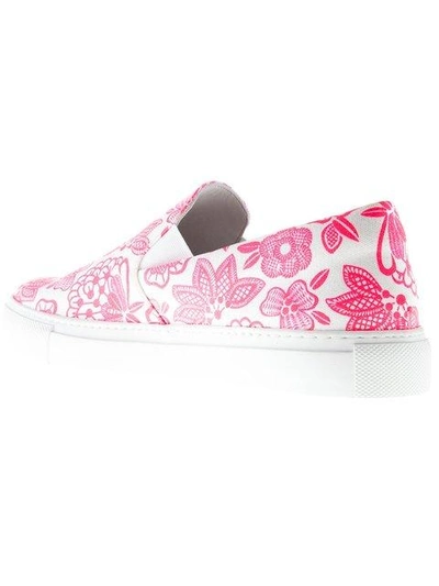 Shop Christopher Kane Flower Print Slip-ons