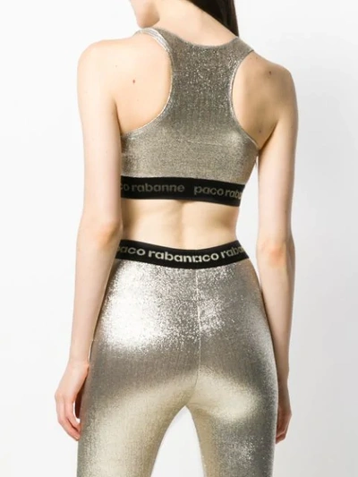 Shop Paco Rabanne Glitter Detail Tank Top In Gold