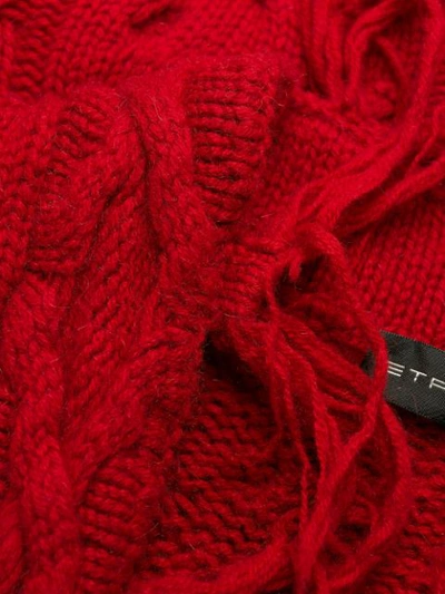 Shop Etro Destroyed Effect Cardigan In Red