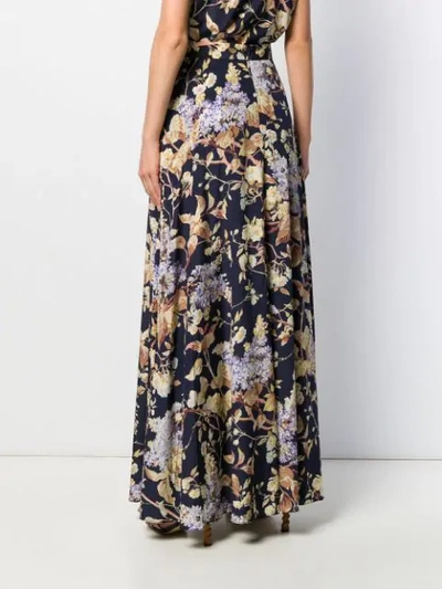 Shop Zimmermann High Waisted Printed Skirt In Blue