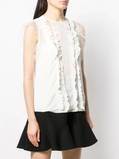 Shop Red Valentino Ruffle Top In White