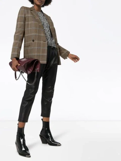 Shop Givenchy Double-breasted Check Jacket In Brown