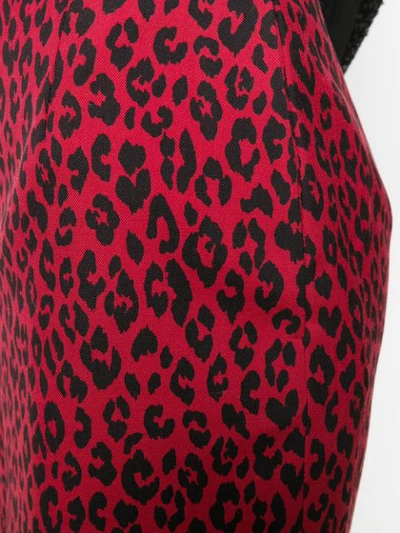 Shop Saint Laurent Animal Print Fitted Mini-skirt In Red