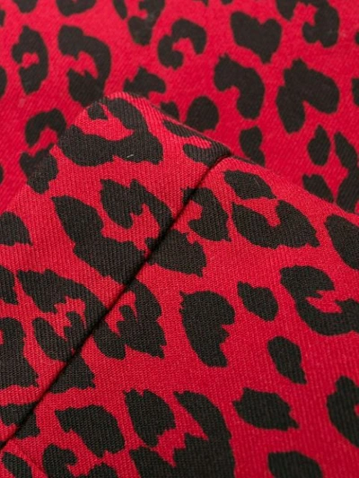 Shop Saint Laurent Animal Print Fitted Mini-skirt In Red