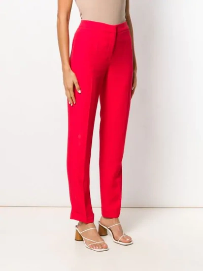 Shop Giorgio Armani Cady Viscose Silk Trousers In Red