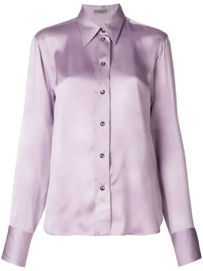 Shop Bottega Veneta Crystal Button Shirt - Pink