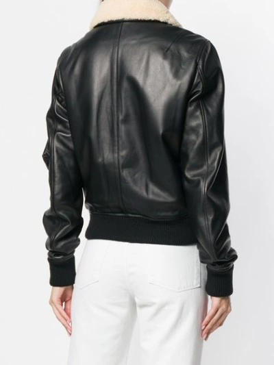Shop Jw Anderson Shearling Collar Jacket In Black