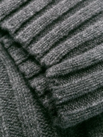 Shop Alberta Ferretti Ribbed Knit Detail Sweater In Grey