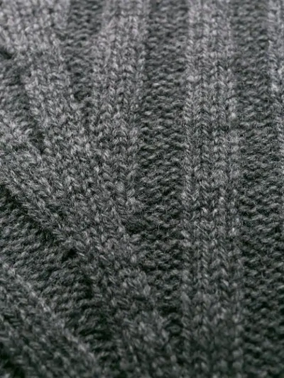 Shop Alberta Ferretti Ribbed Knit Detail Sweater In Grey