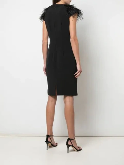 Shop Alberto Makali Feather Sleeve Dress In Black