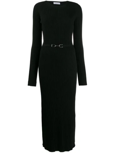 Shop Gabriela Hearst Ribbed-knit Dress In Black