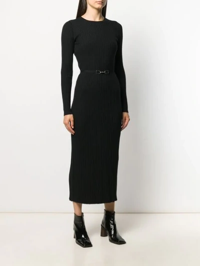 Shop Gabriela Hearst Ribbed-knit Dress In Black