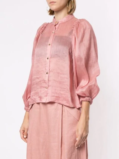 Shop Aje Balloon Sleeves Shirt In Pink