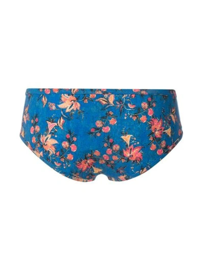 Shop Isabel Marant Étoile Floral Print Bikini Bottom In Blue