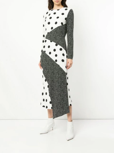 Shop Semsem Polka Dot Block Dress - Black