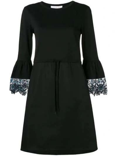 Shop See By Chloé Fitted Waist Summer Sdress In Black