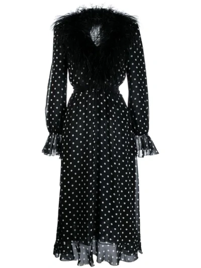 ALESSANDRA RICH POLKA DOT PRINT DRESS - 黑色