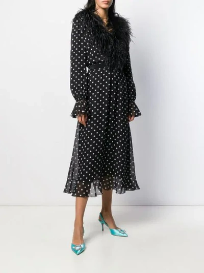 Shop Alessandra Rich Polka Dot Print Dress In Black