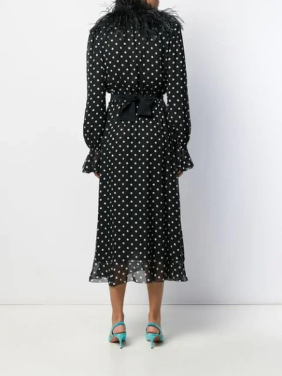 Shop Alessandra Rich Polka Dot Print Dress In Black