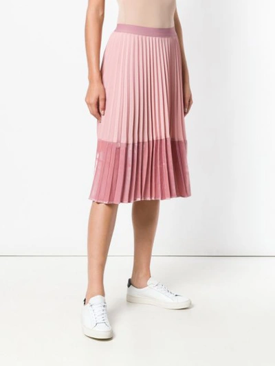 Shop Pinko Contrasting Pleated Skirt In Pink