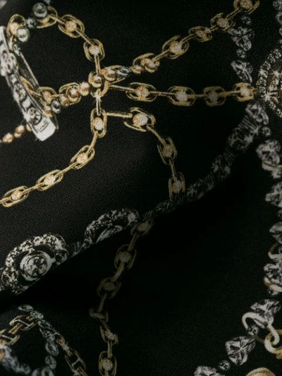 Shop Pinko Chain-print V-neck Dress In Black