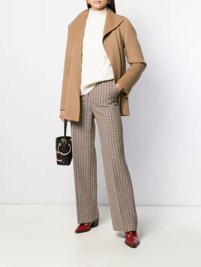 TORY BURCH TAILORED PLAID TROUSERS - 大地色