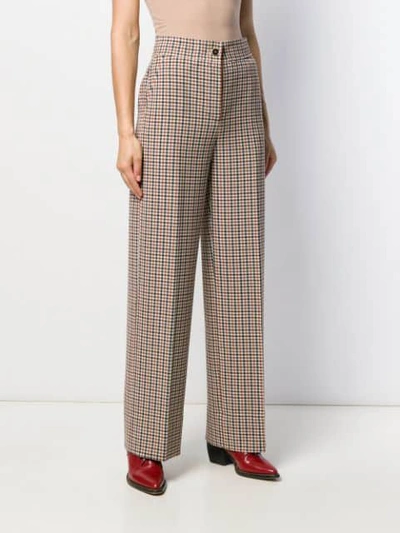Shop Tory Burch Tailored Plaid Trousers In Neutrals