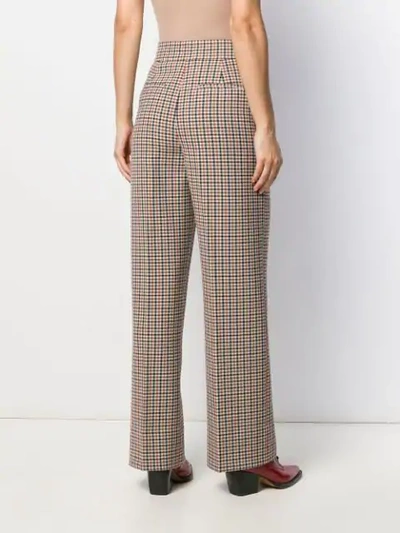 TORY BURCH TAILORED PLAID TROUSERS - 大地色