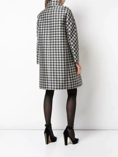 Shop Dice Kayek Double Breasted Houndstooth Coat In Black