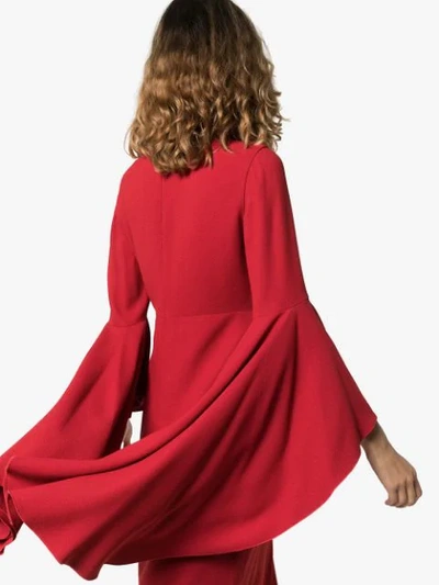 Shop Giambattista Valli Ruffle Sleeve Maxi Dress In Red