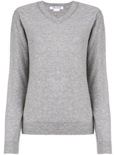 Shop Comme Des Garçons Comme Des Garçons V-neck Jumper - Grey