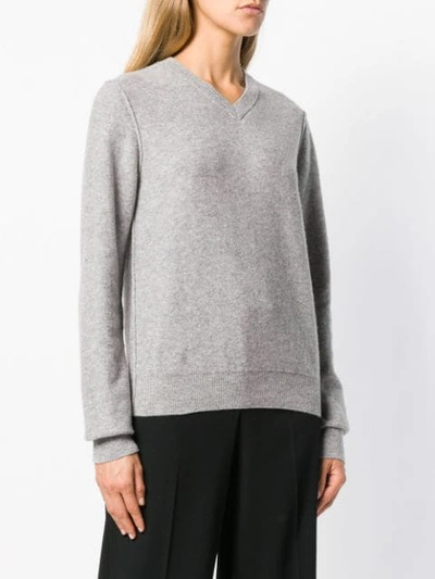 Shop Comme Des Garçons Comme Des Garçons V-neck Jumper - Grey