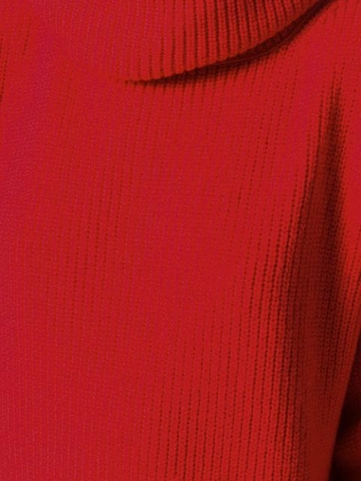 Shop Opportuno Kora Turtleneck Ribbed Sweater In Red