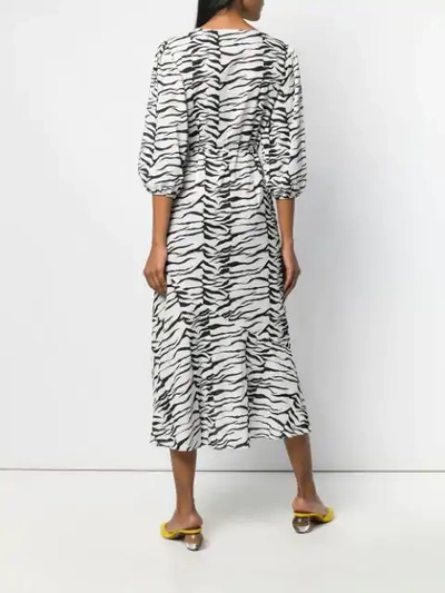 Shop Rixo London Tiger Print Dress In Bianco 322