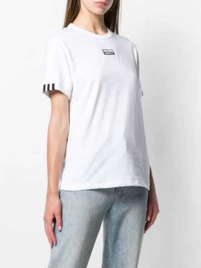 Shop Adidas Originals Embroidered Logo T-shirt In White