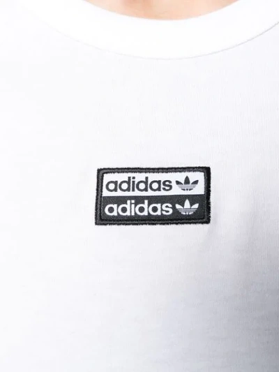 Shop Adidas Originals Embroidered Logo T-shirt In White