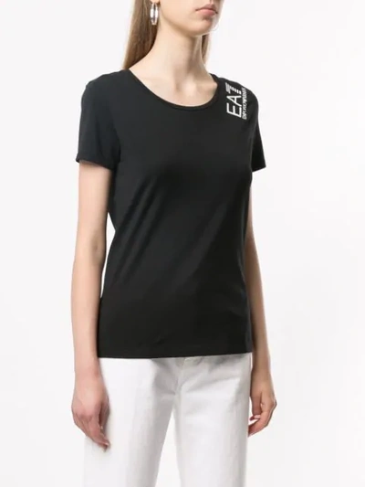 EA7 EMPORIO ARMANI LOGO T-SHIRT - 黑色