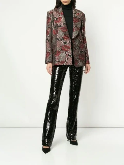 ERDEM BAROQUE PATTERN BLAZER - 黑色