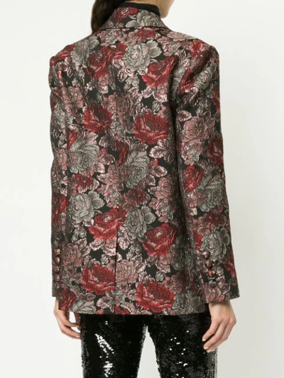 ERDEM BAROQUE PATTERN BLAZER - 黑色