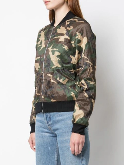 Shop Nicole Miller Camouflage Print Bomber Jacket