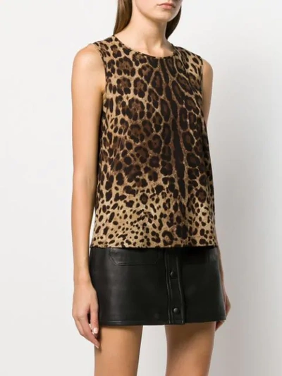 Shop Dolce & Gabbana Leopard Print Blouse In Neutrals