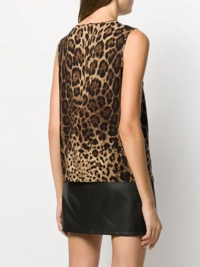 Shop Dolce & Gabbana Leopard Print Blouse In Neutrals