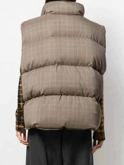 Shop Nina Ricci Checked Padded Gilet In M7382 Beige