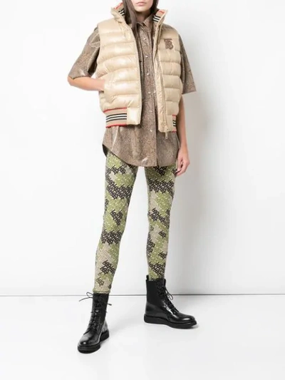 Shop Burberry Padded Gilet In A1366 Honey
