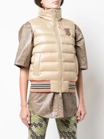 Shop Burberry Padded Gilet In A1366 Honey